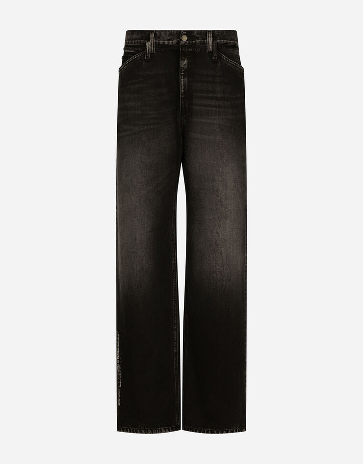 Dolce & Gabbana Oversize-Jeans gewaschen weites Bein Print DGVIB3 Mehrfarbig GZ29ADG8JW5