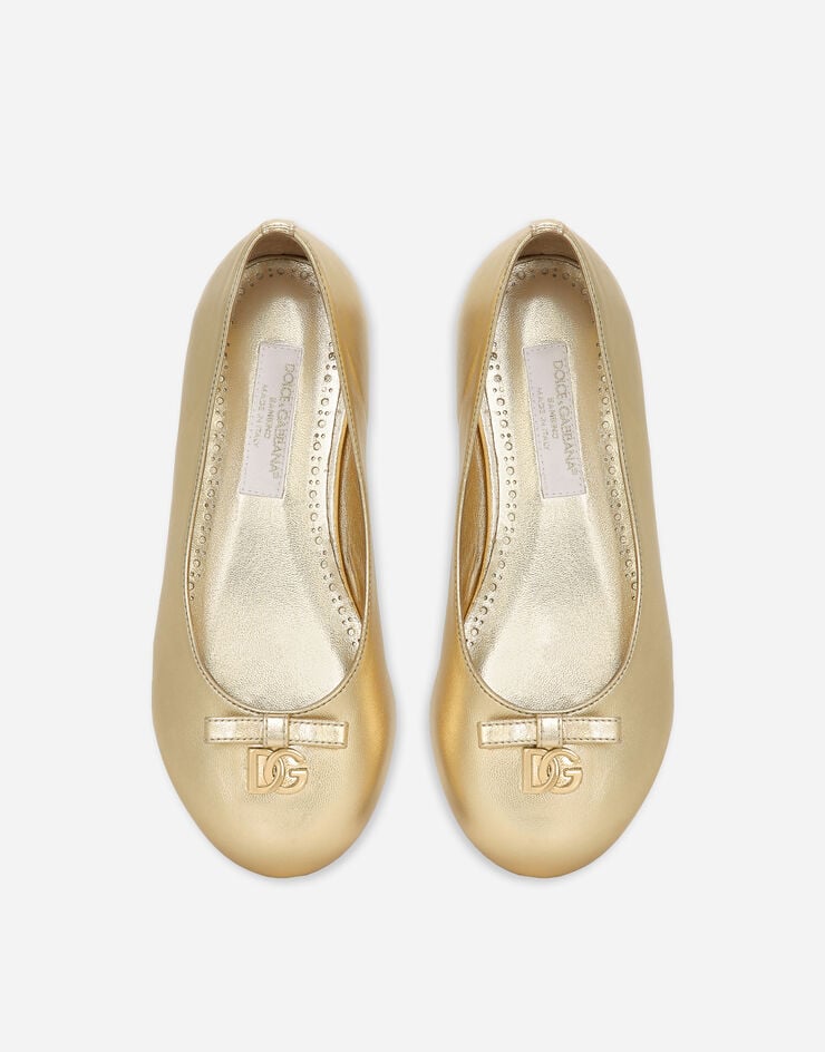 Dolce&Gabbana Foiled nappa leather ballet flats Gold D11141AJ133