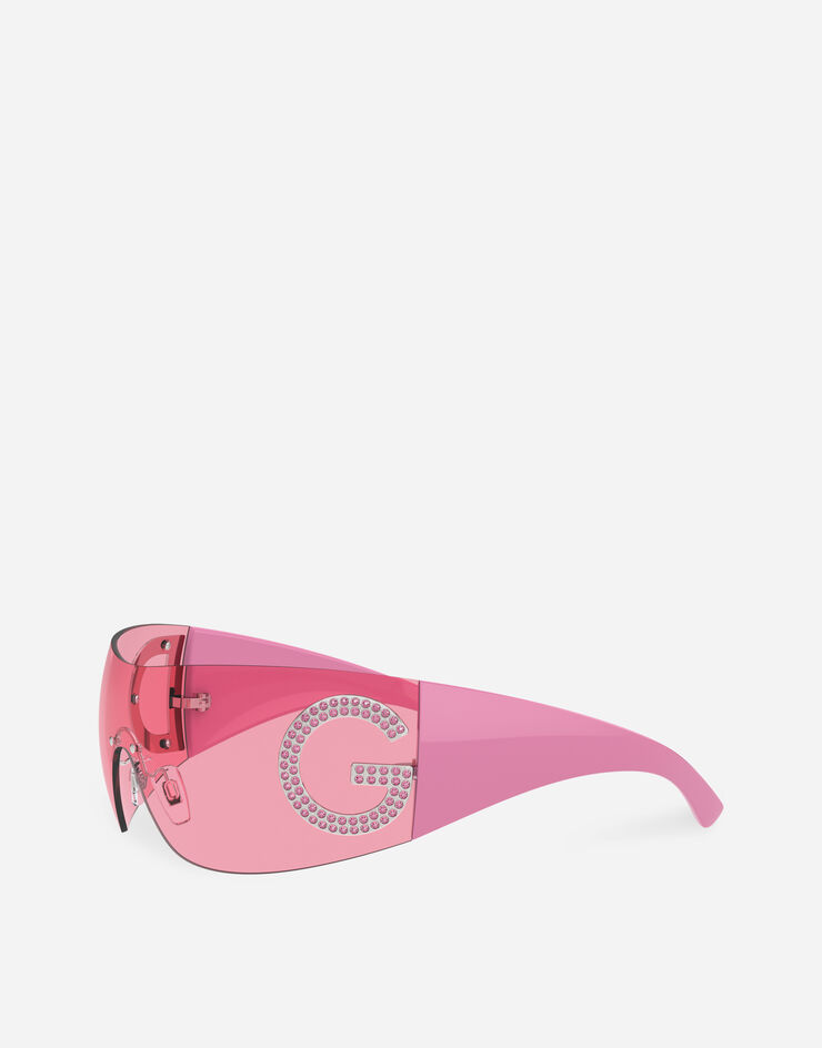 Sonnenbrille Re-Edition in Rosa mit rosa Strass für Damen