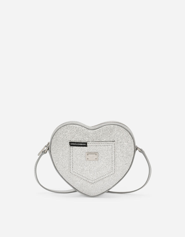 Dolce & Gabbana Sac DG Girlie heart en tissu pailleté Argent EB0248AA745