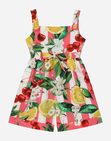Dolce & Gabbana Poplin jumpsuit with lemon and cherry print Print L53DE7G7EY0