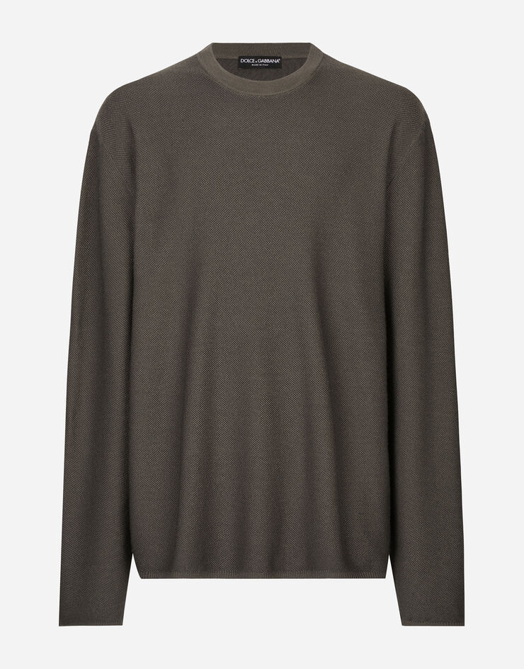 Dolce & Gabbana Wool round-neck sweater Grey GXX67TJCVYG