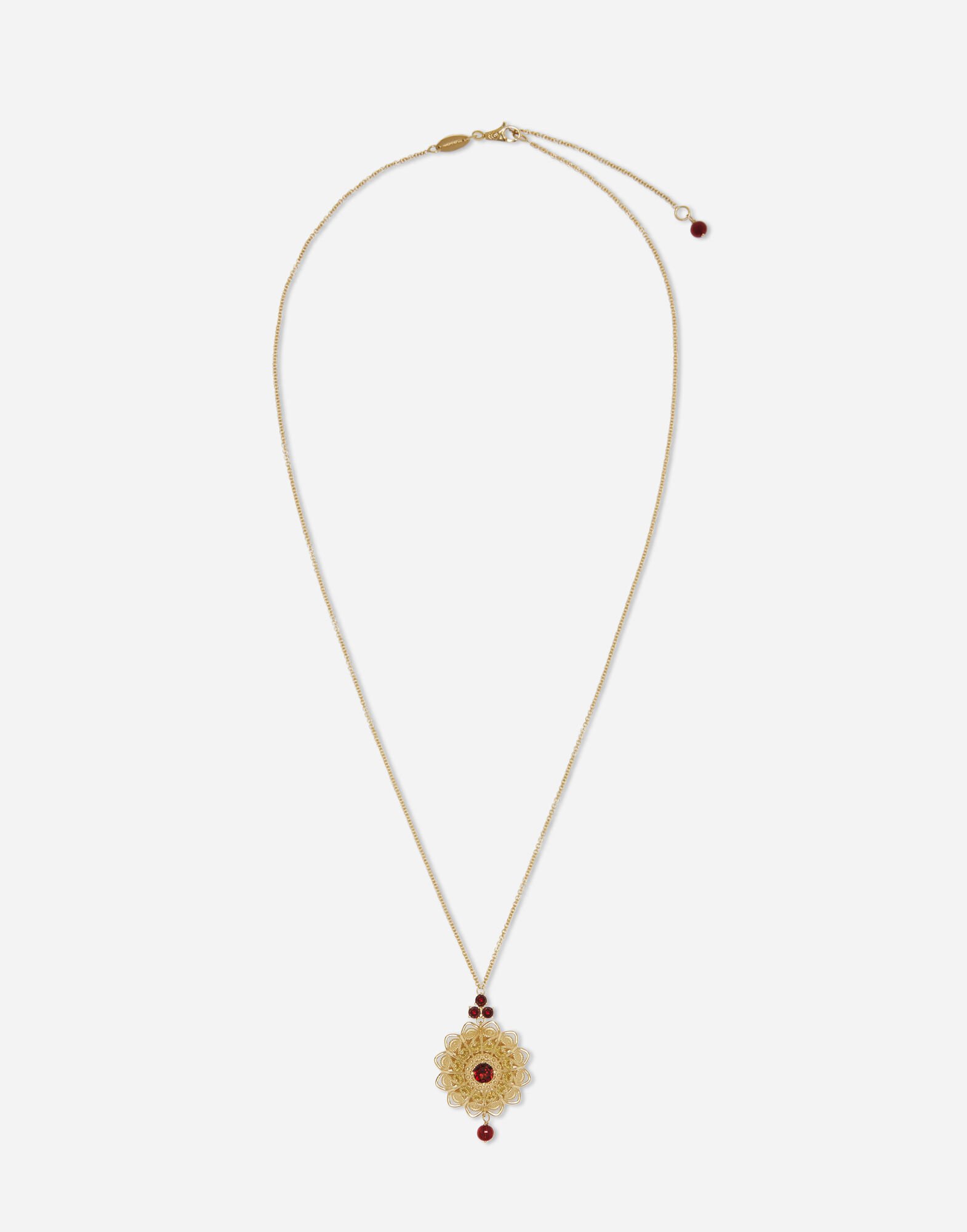 ${brand} Pizzo pendant in yellow gold and rhodolite garnets ${colorDescription} ${masterID}