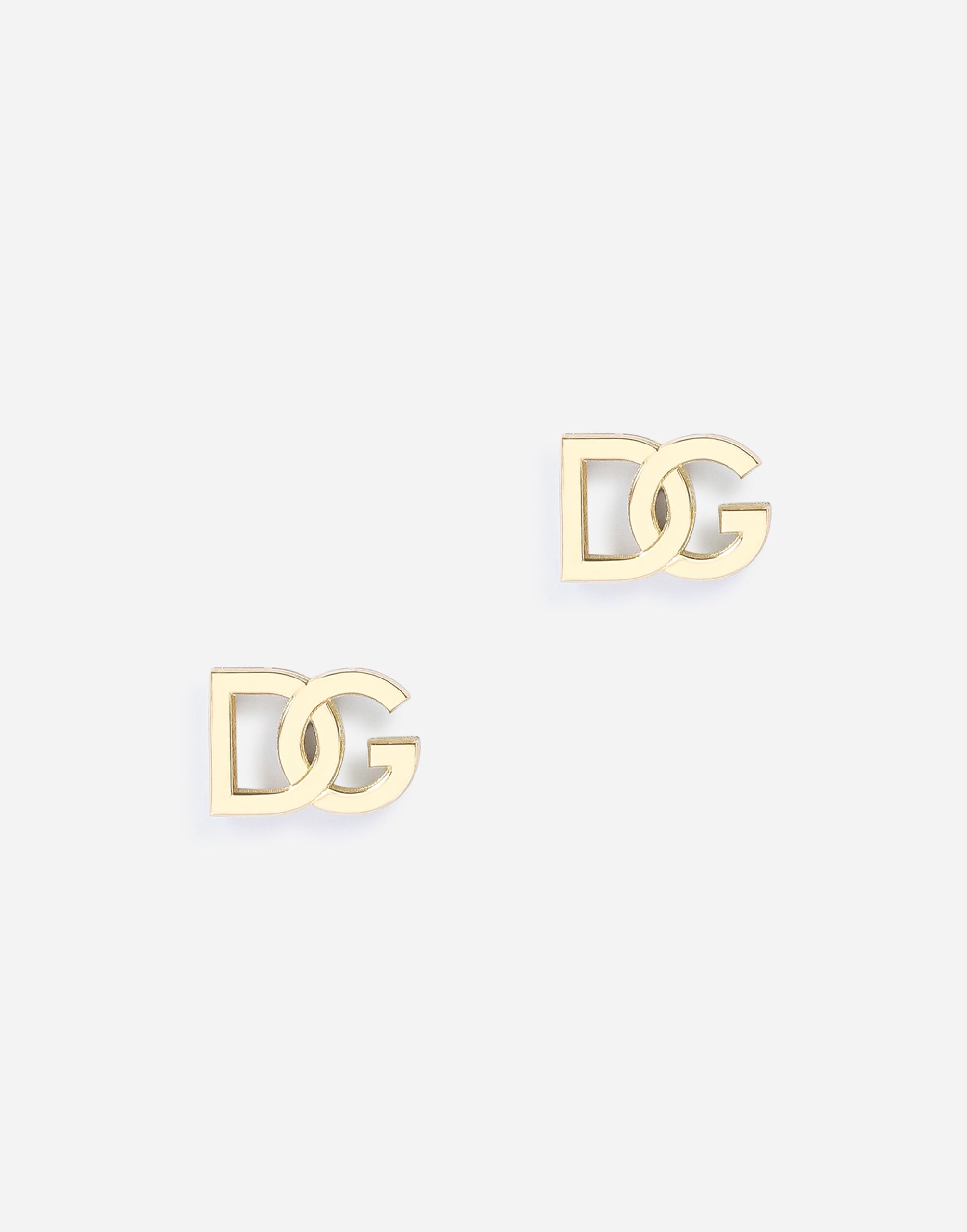 Dolce & Gabbana أقراط شعار من الذهب الأصفر عيار 18 قيراط أبيض WEQA1GWSPBL
