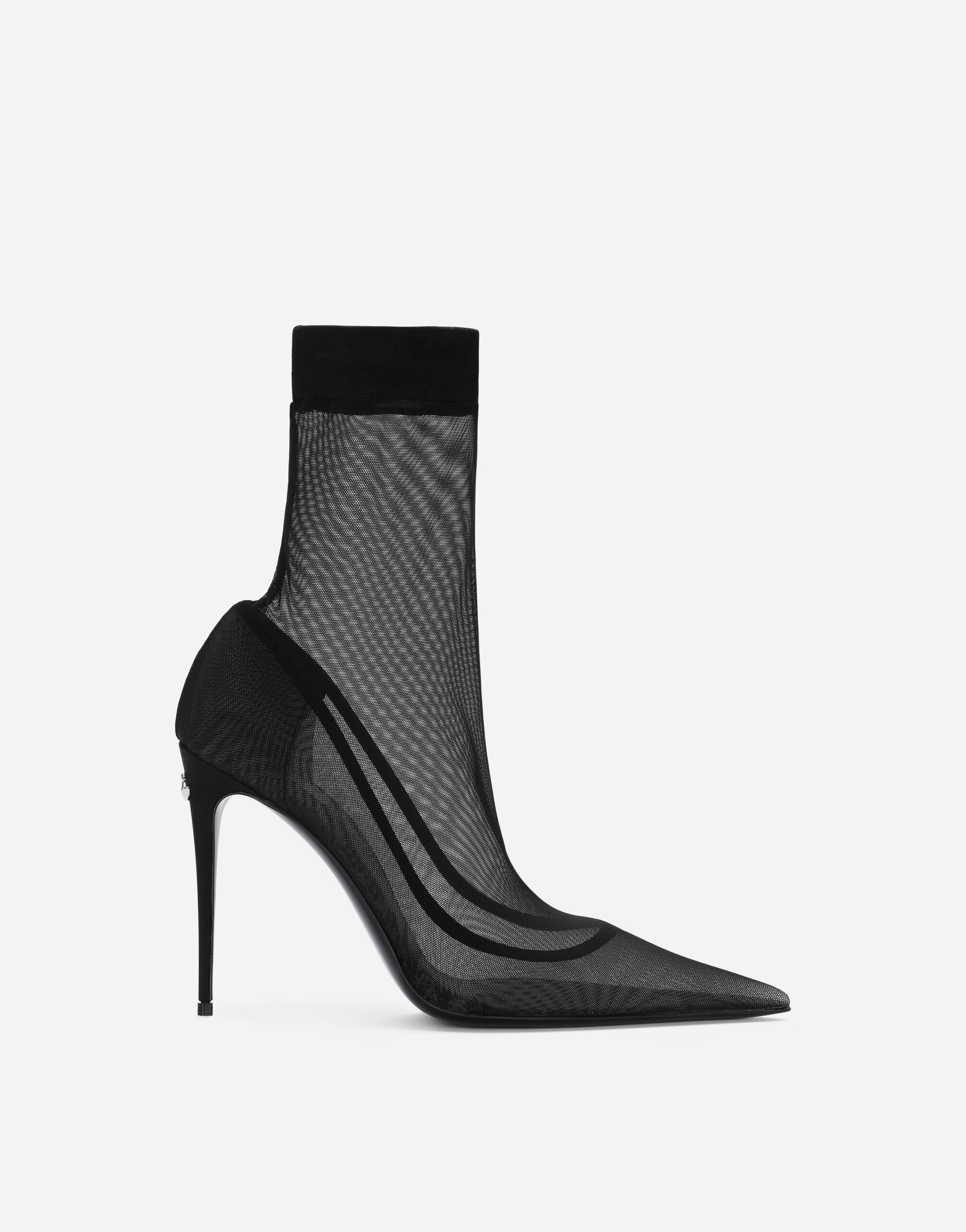 KIM DOLCE&GABBANA Stretch tulle ankle boots in Black for ...