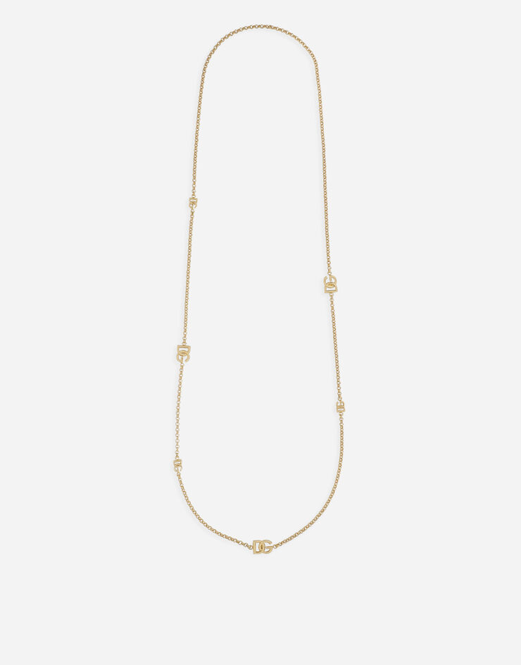 Dolce & Gabbana Sautoir fine chain necklace with DG logo Gold WNO8L3W1111