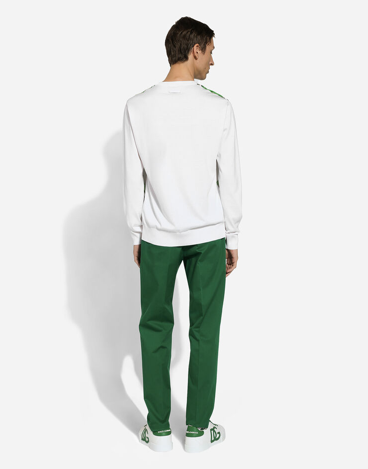 Dolce & Gabbana Pantalón de gabardina elástica Verde GY6UETGI130