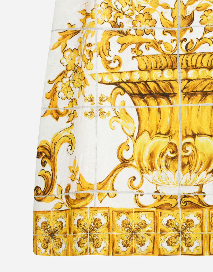 Dolce & Gabbana Robe courte en brocart à imprimé majoliques Imprimé F68A8TFPTAH