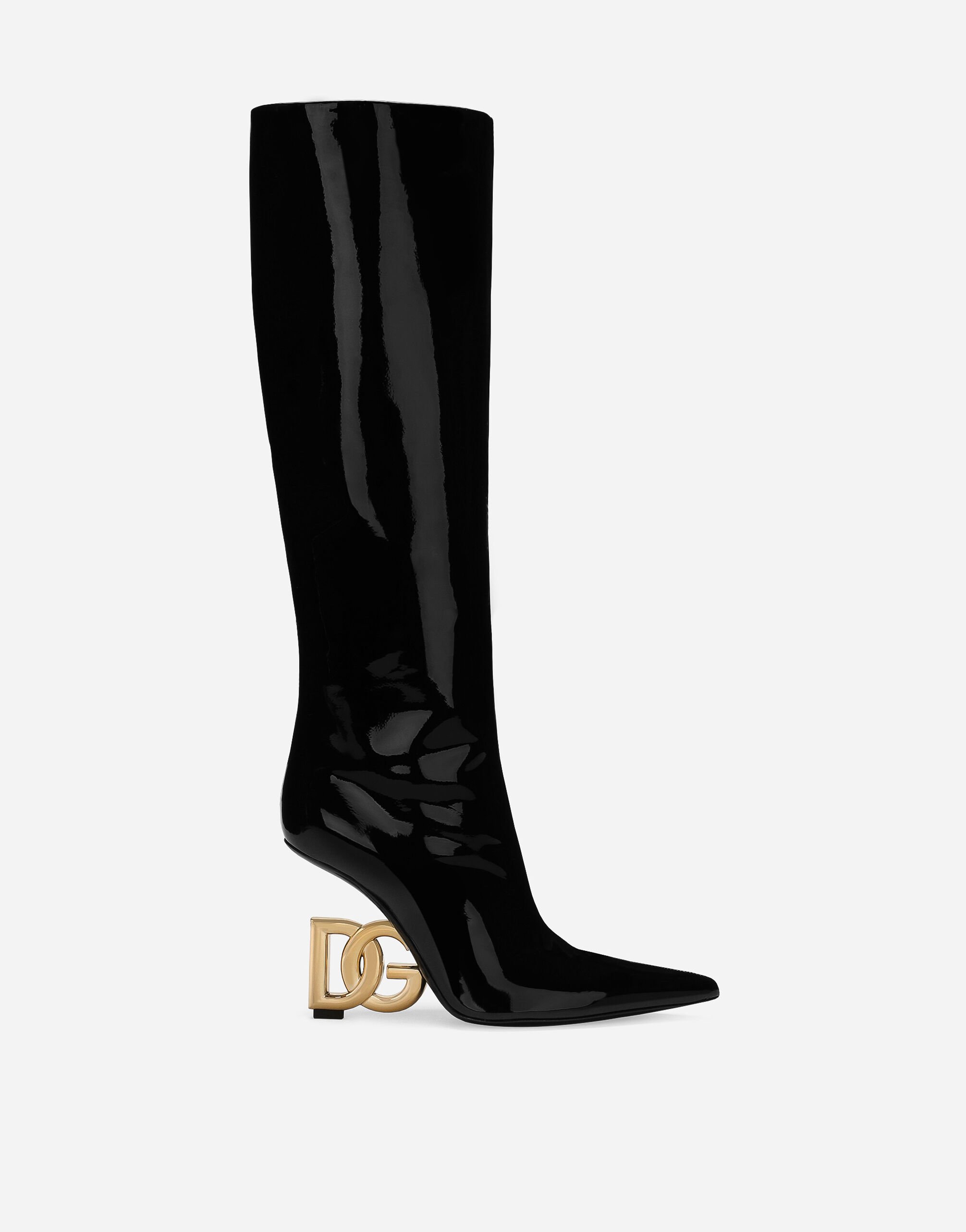 Dolce&Gabbana Bota de charol suave Negro CU1067AQ513