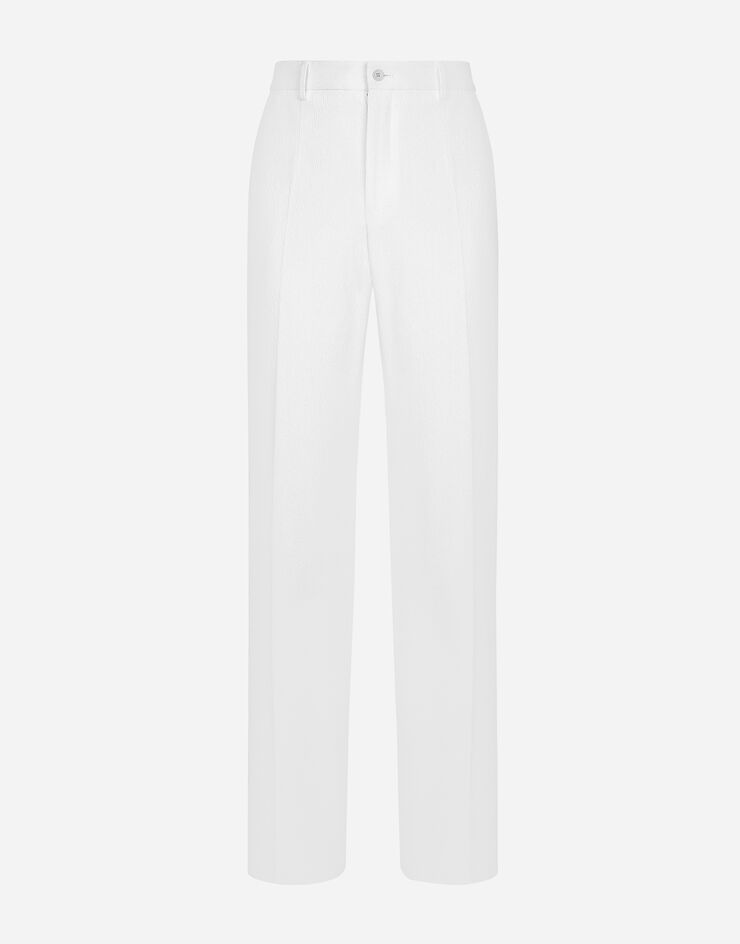 Dolce & Gabbana Pantalon couture en coton stretch Blanc GP06GTFU9AT