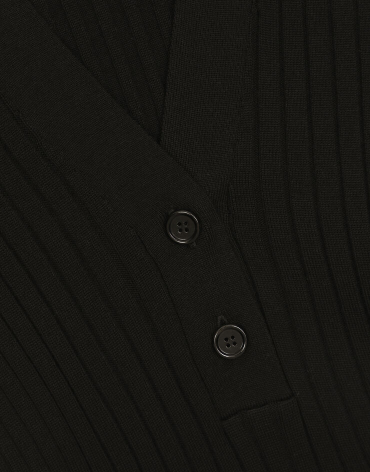 Dolce & Gabbana Jersey en punto acanalado plano de lana Noir FXB46TJCVP5