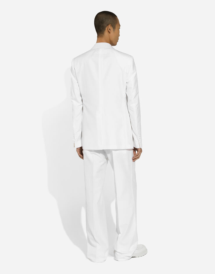 Dolce & Gabbana シグネチャー シルク ポロシャツ White GXZ09ZJBSJS