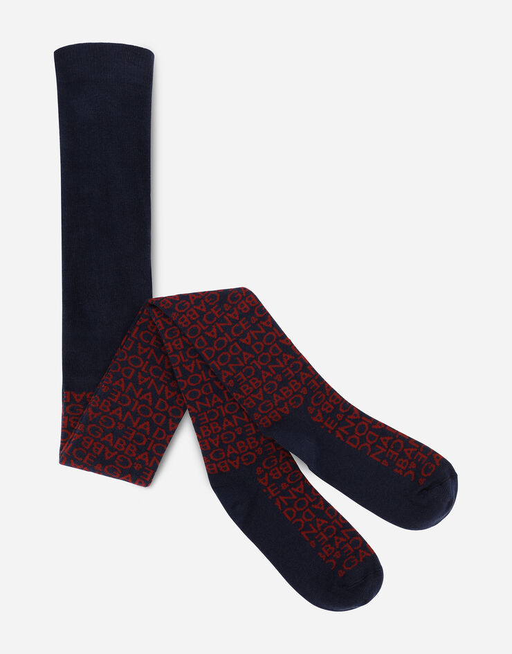 Dolce & Gabbana Jacquard knit tights with Dolce&Gabbana logo Multicolor LBKAE9JBCDO