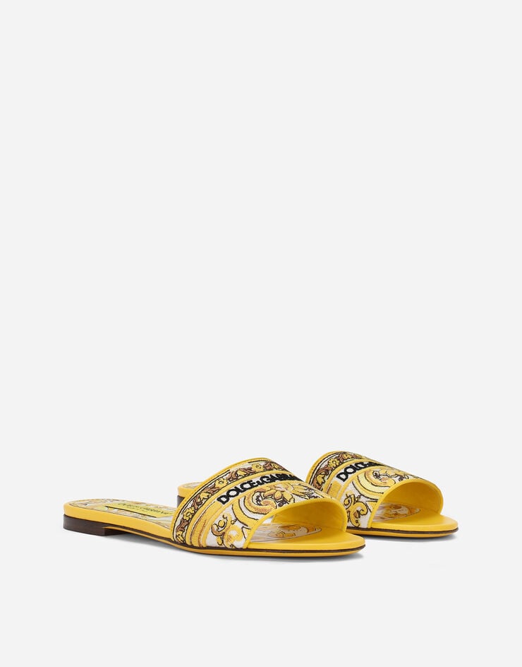 Dolce & Gabbana Maiolica 图案缝线刺绣拖鞋 版画 CQ0571AV804