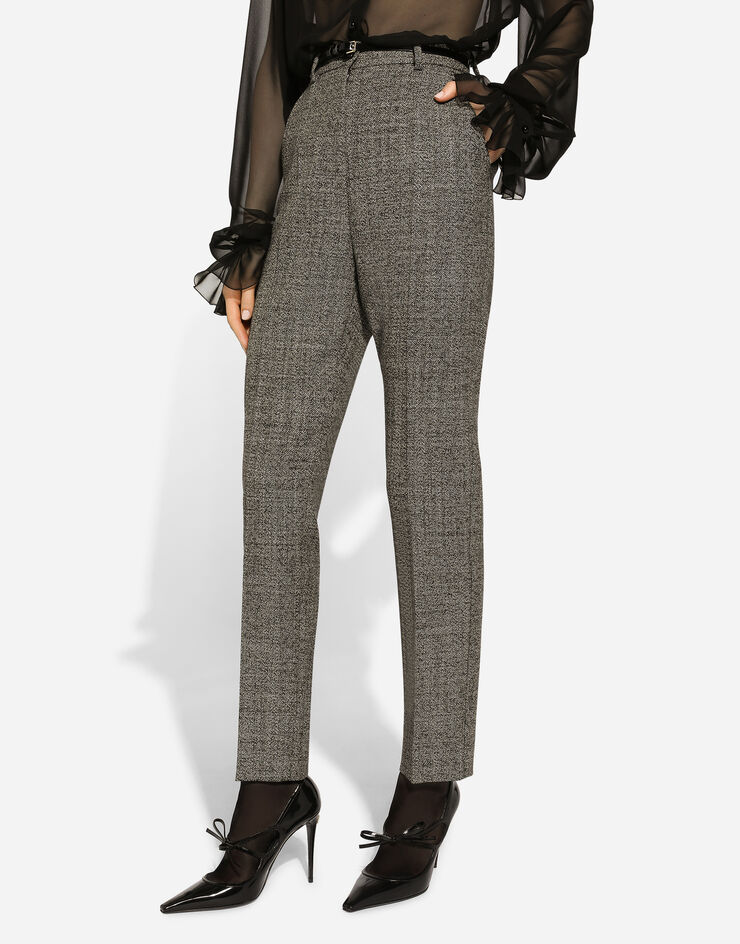 Dolce & Gabbana Tailored wool micro-tweed pants Multicolor FTAM2TFM2G4