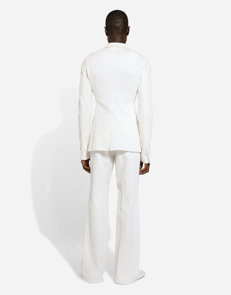 Dolce & Gabbana Pantalón de traje de algodón elástico Blanco GP06GTFU9AT