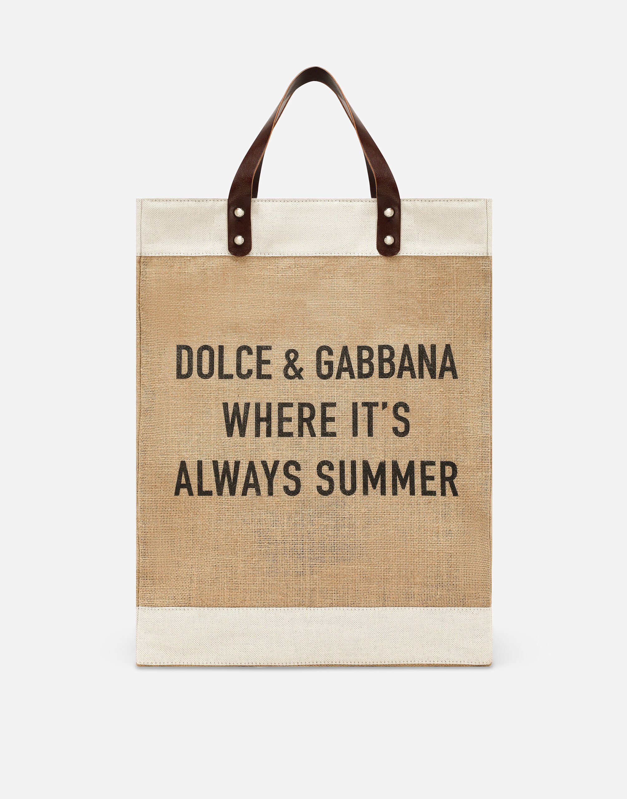 Dolce & Gabbana Shopper aus bedruckter Jute Drucken BM2274AO667