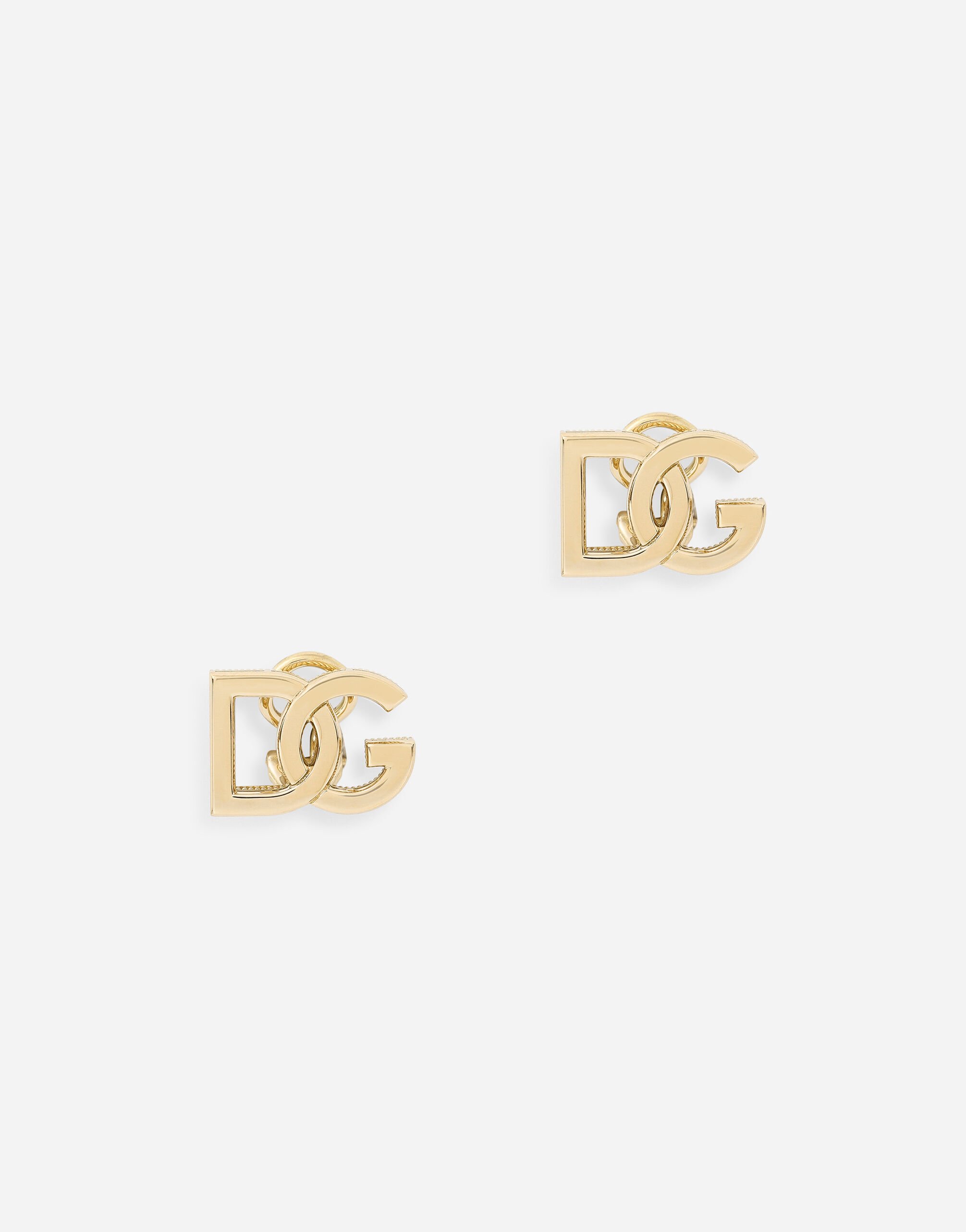 Dolce & Gabbana Logo 18K 黄金夹扣式耳环 白 WEQA1GWSPBL