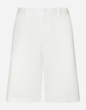 Dolce & Gabbana Stretch cotton shorts with branded tag White GVC4HTFUFMJ