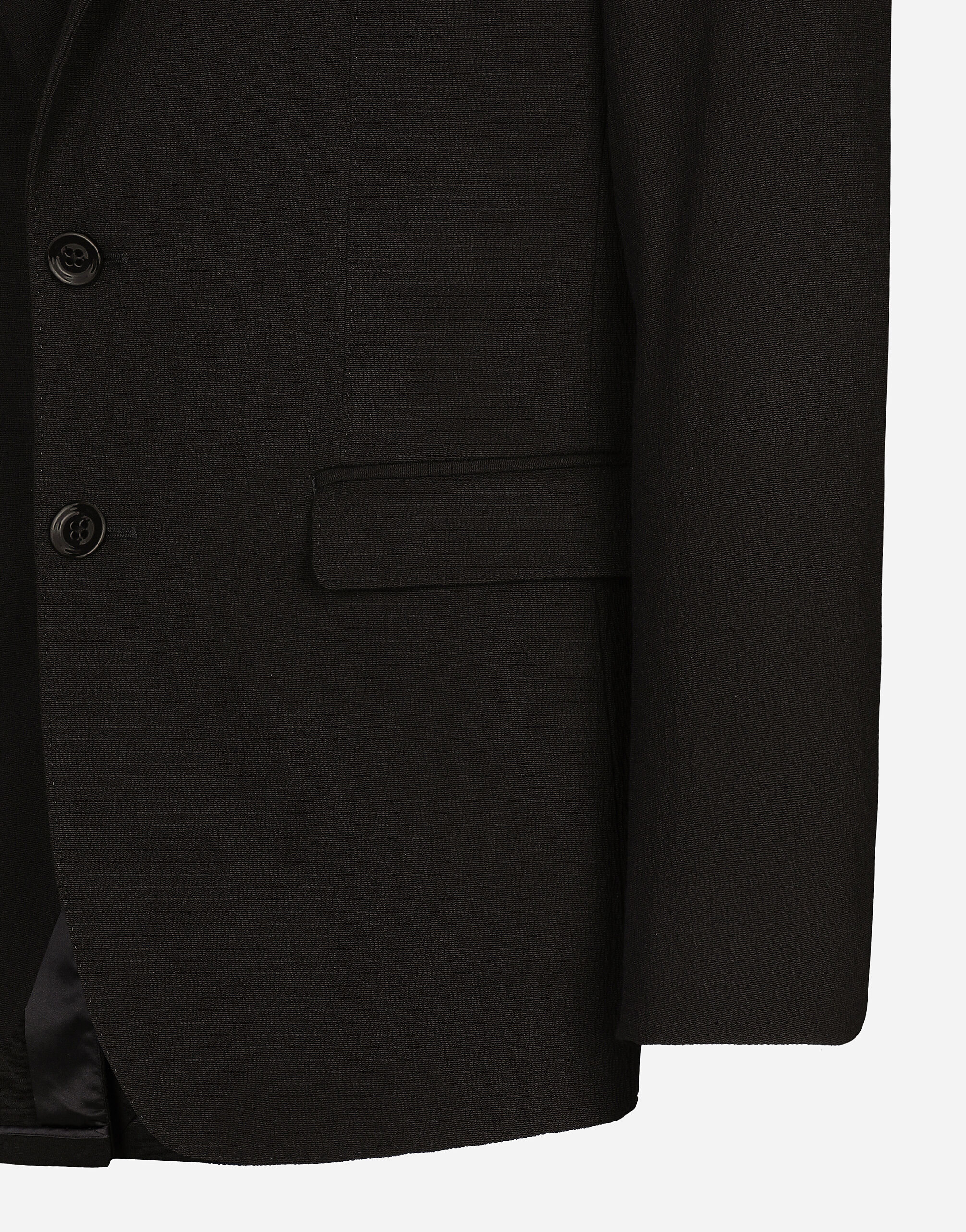 Single-breasted stretch cotton Taormina-fit jacket in Black for 
