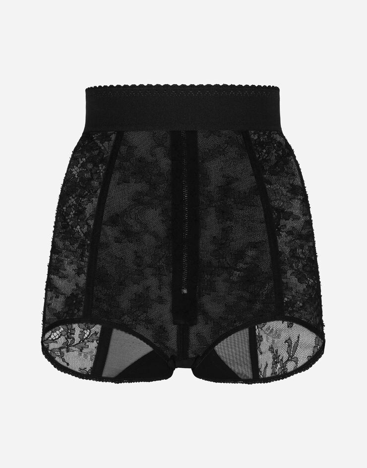 Dolce & Gabbana Lace high-waisted panties with elasticated waistband female  Black