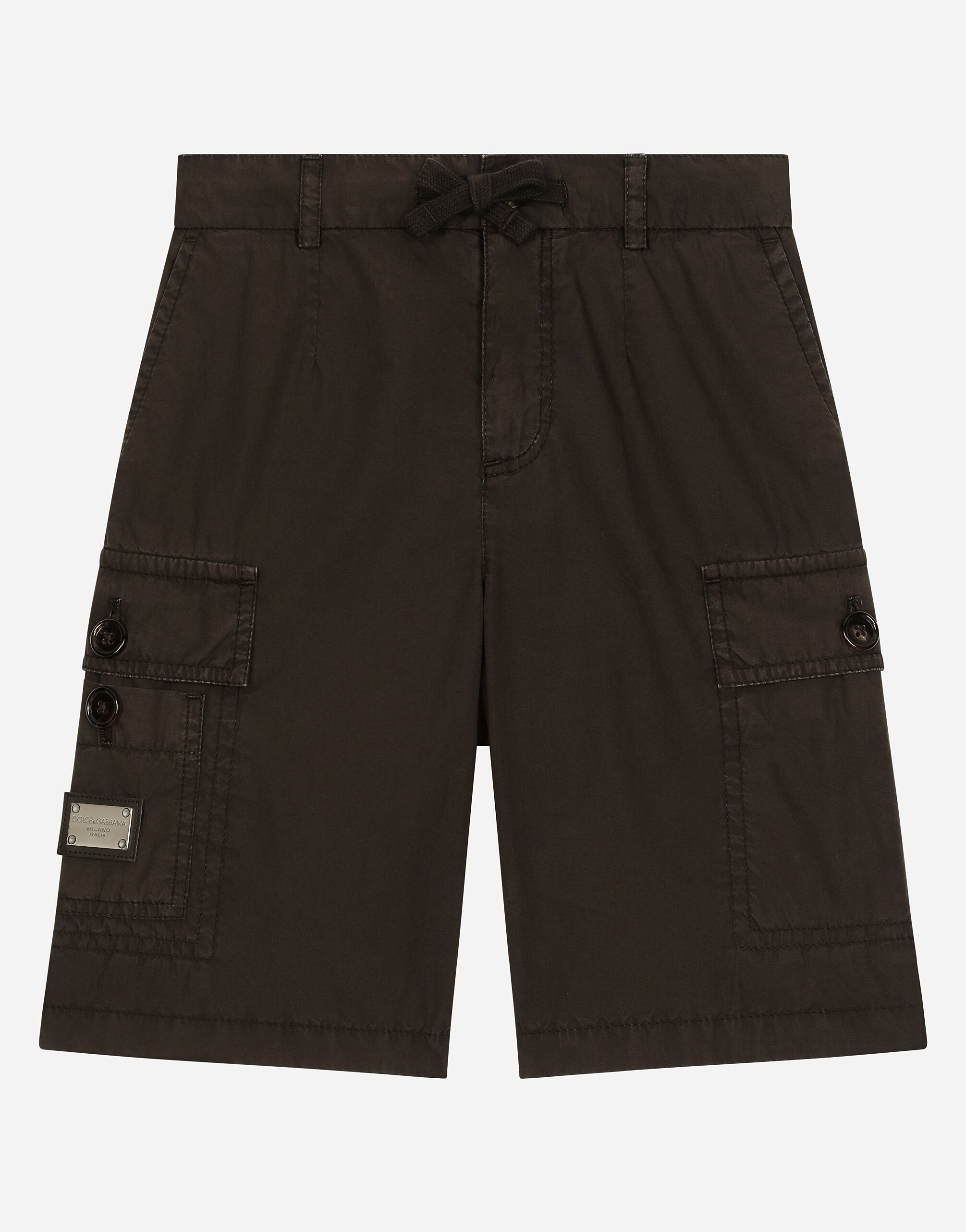 ${brand} Poplin cargo shorts with branded tag ${colorDescription} ${masterID}