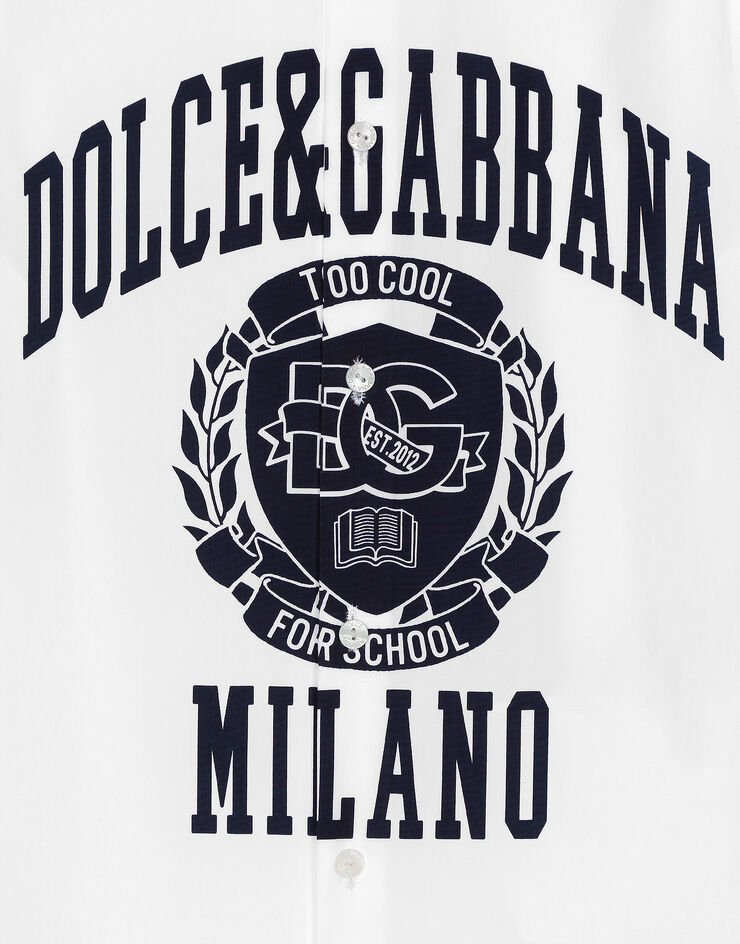 Dolce & Gabbana Polo tipo camisa de popelina con logotipo Dolce&Gabbana Blanco L43S57G7NML