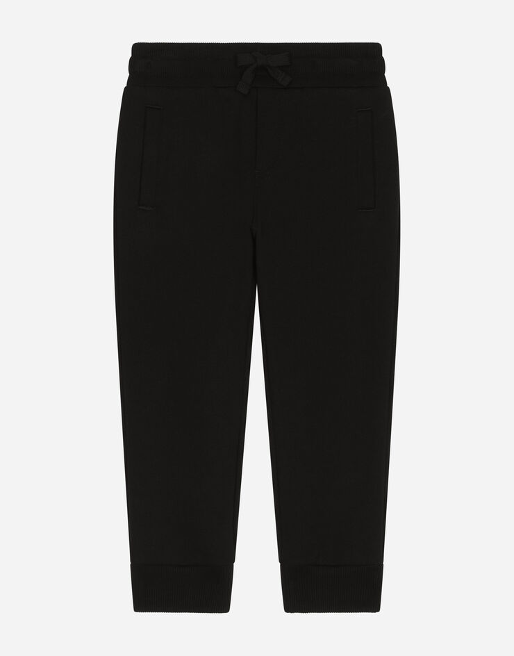 DolceGabbanaSpa Pantalon de jogging en jersey avec logo brodé Noir L4JPT0G7E5R