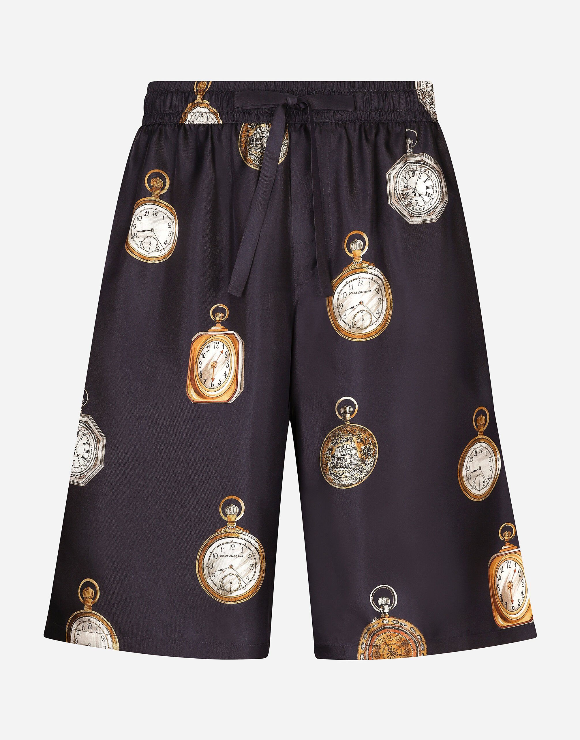 ${brand} Jogging-Bermudas aus Seide Uhrenprint ${colorDescription} ${masterID}