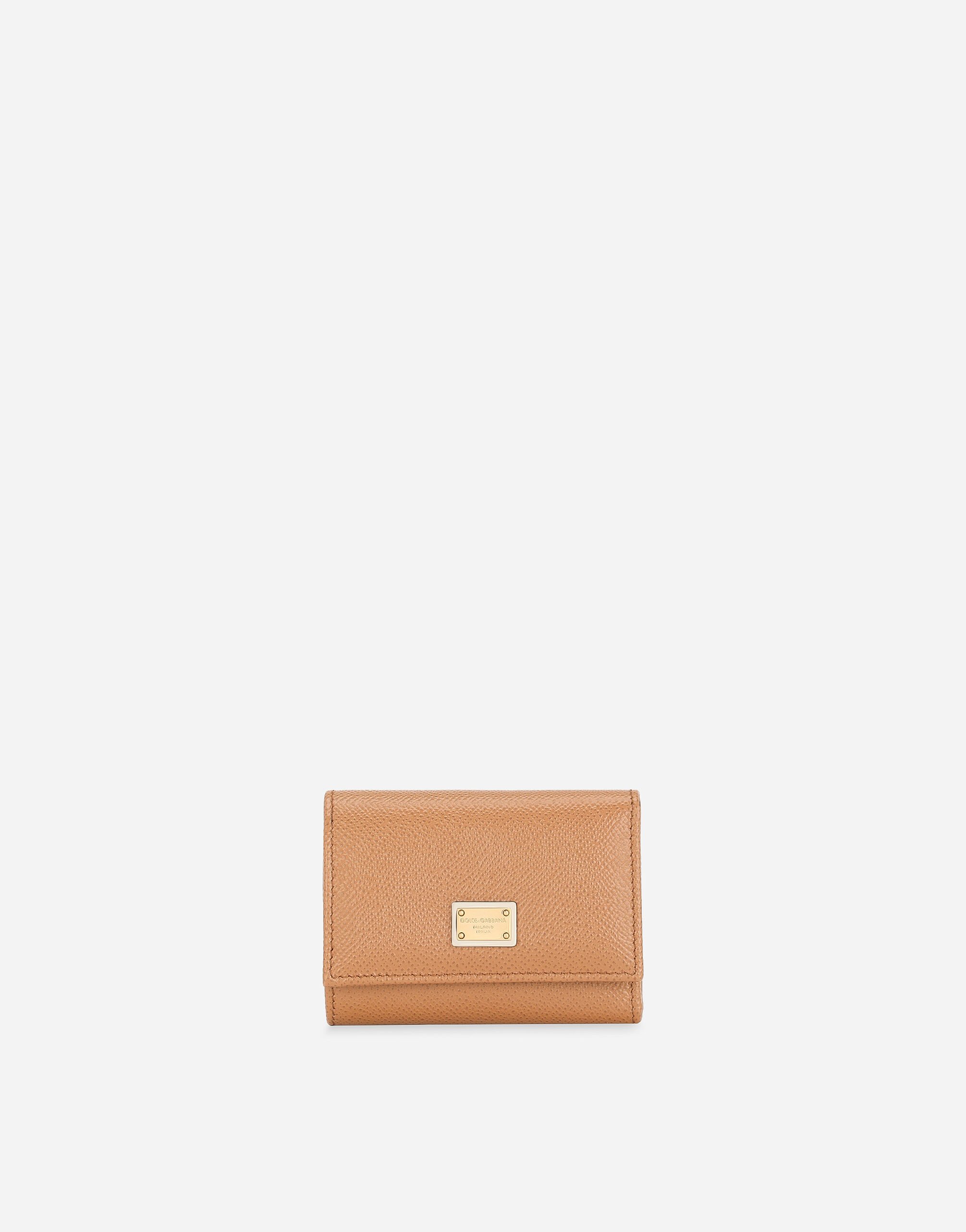 Dauphine calfskin French-flap wallet in Brown for