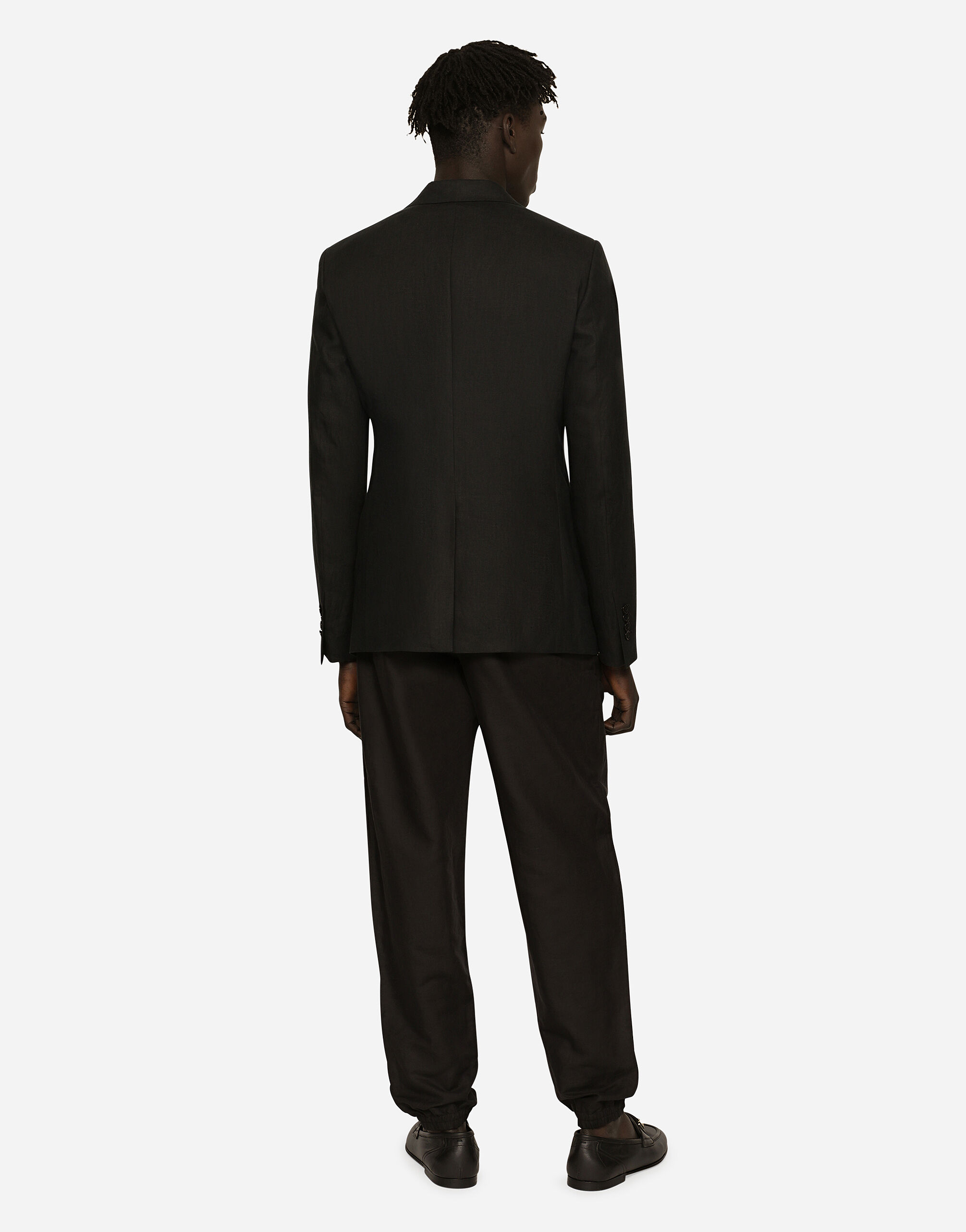 Single-breasted linen Taormina jacket in Black for Men 