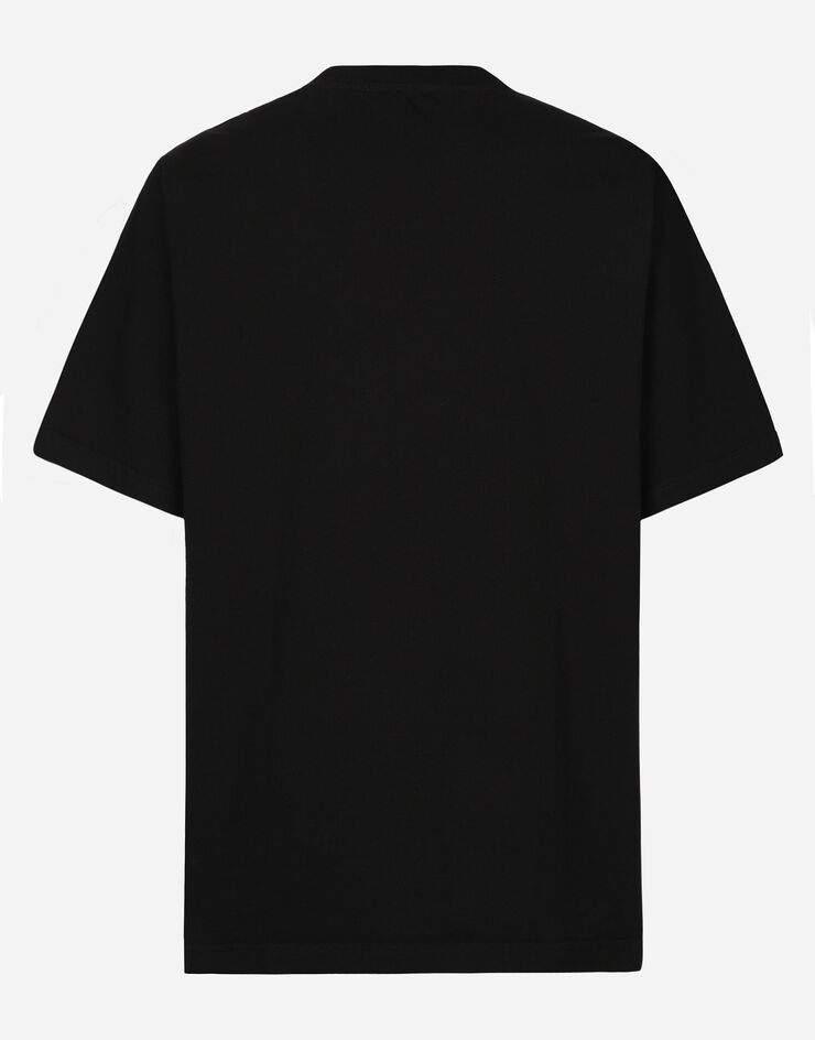 Cotton T-shirt with Dolce&Gabbana logo in Black for Men | Dolce&Gabbana®