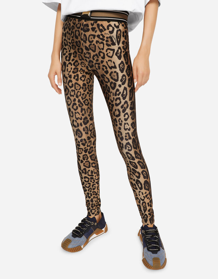 Women's Leopard Print Basic Jersey Leggings