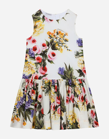 Dolce & Gabbana Kleid aus Popeline Garten-Print Drucken L53DG7G7E9W