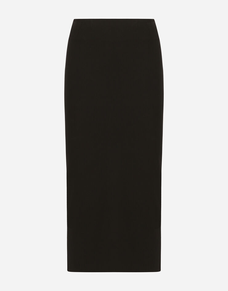 Dolce & Gabbana Straight-cut jersey midi skirt Black F4CQBTFUGKF