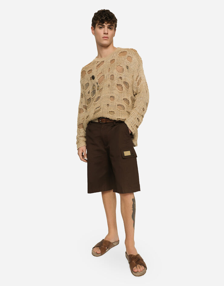 gabardine Cotton shorts for Bermuda US in | plate Brown cargo Dolce&Gabbana® brand with