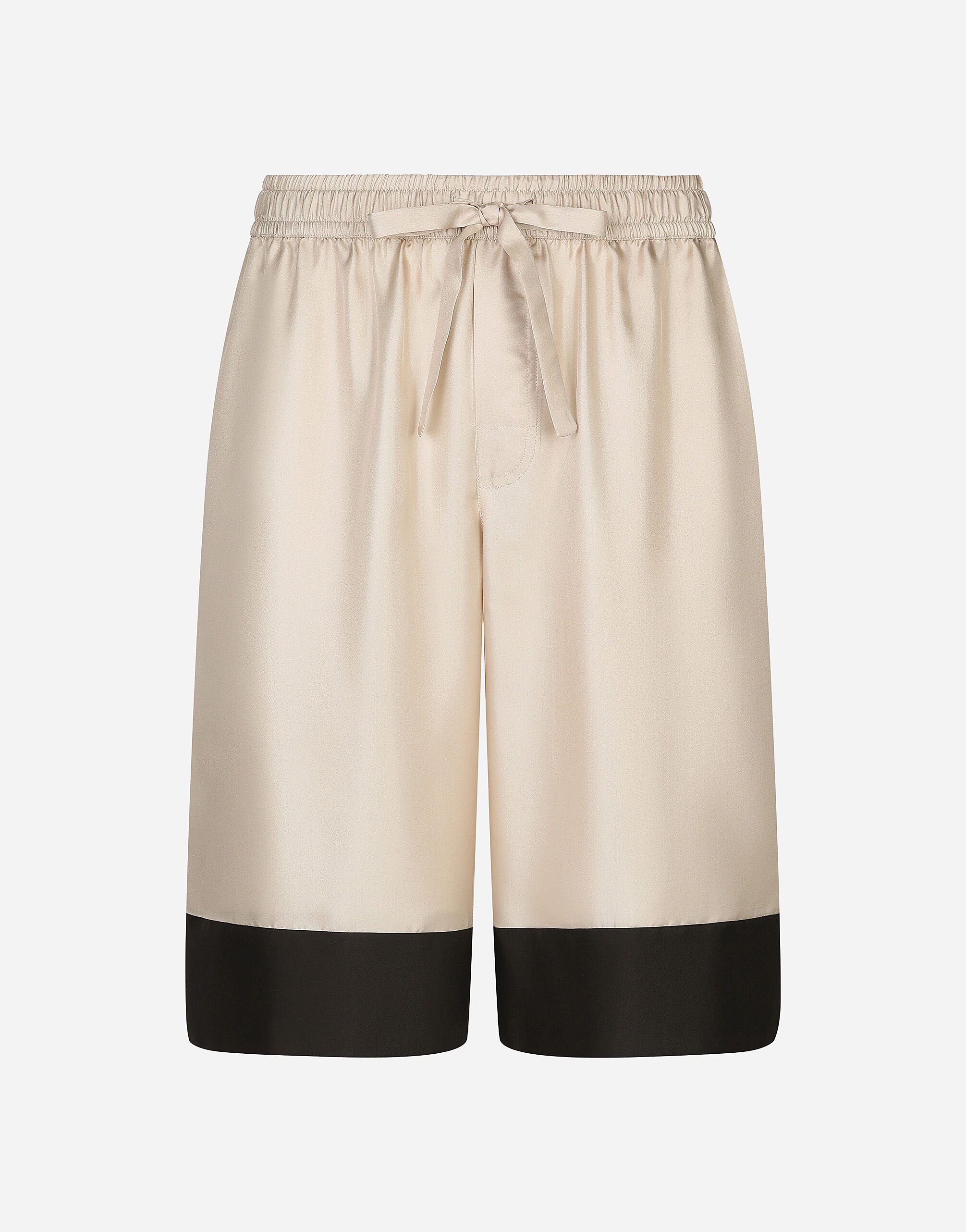 Dolce & Gabbana Long silk shorts Havana beige VG446EVP473