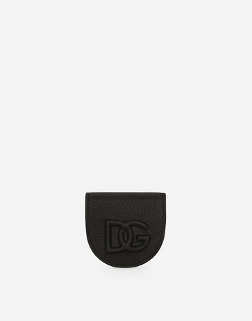 Dolce & Gabbana 디어스킨 프린트 카프스킨 동전 지갑 블랙 BP3332A5326