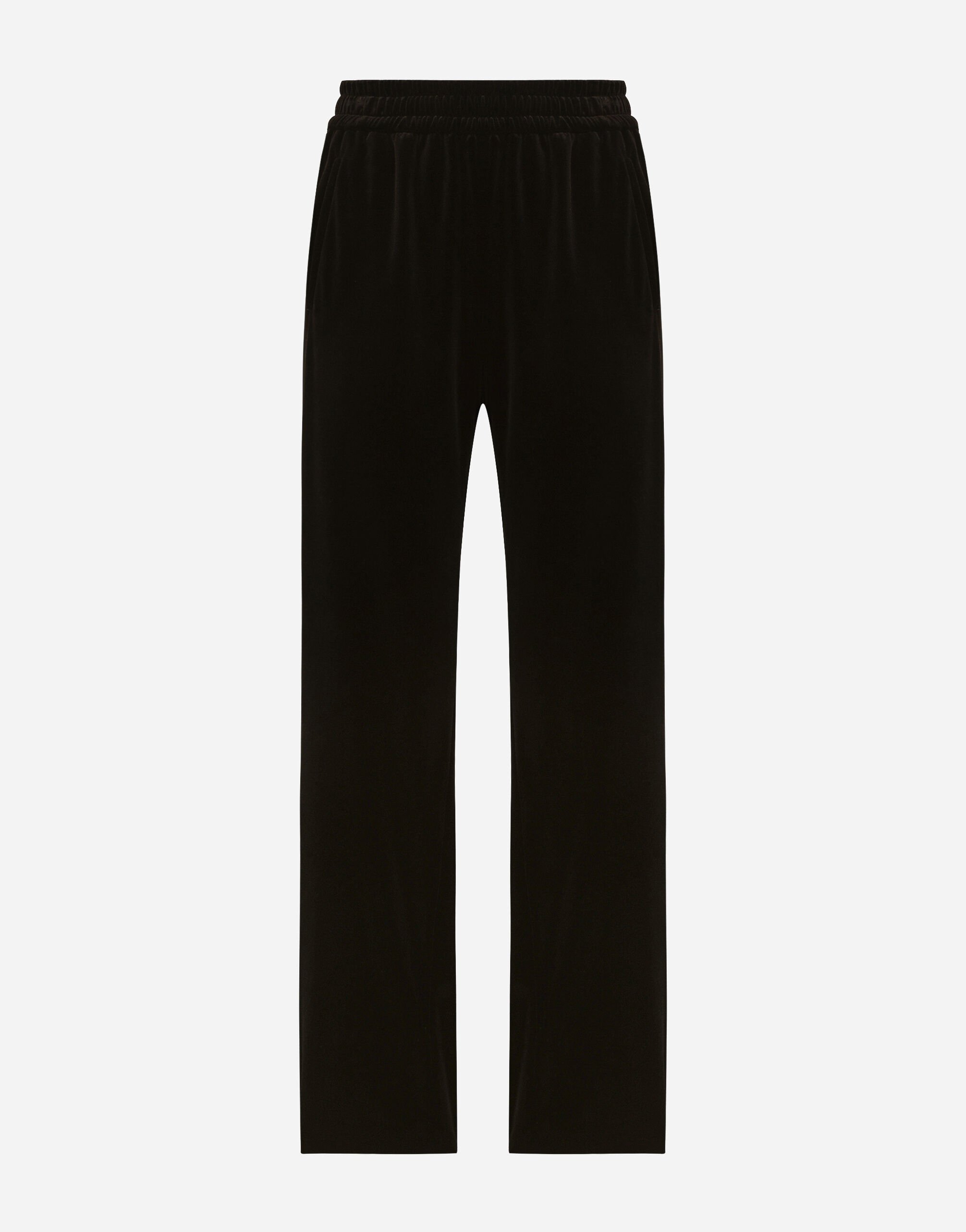 Attitude black velvet slim fit pants | Lardini