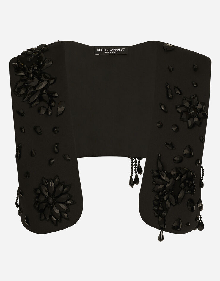 Dolce&Gabbana Technical fabric harness vest with stones Nero G710EZHUMD6