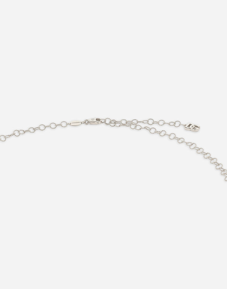 Dolce & Gabbana Twisted wire chain necklace in white gold 18Kt White WAQB3GWWHDG