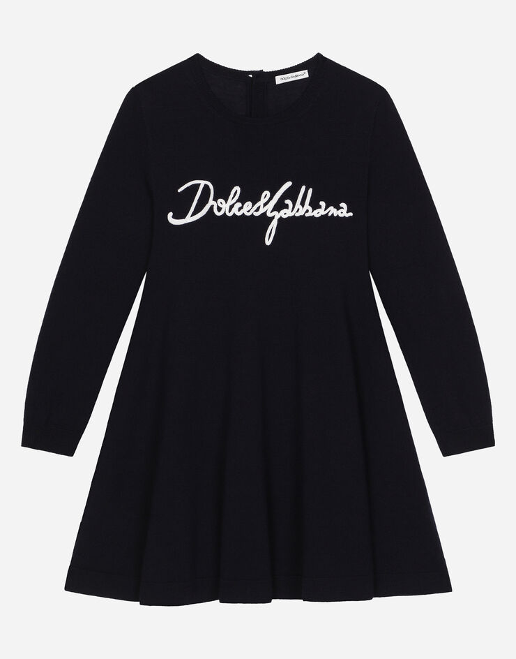 Dolce & Gabbana Robe en maille à logo Dolce&Gabbana Bleu L5KD37JCVV0