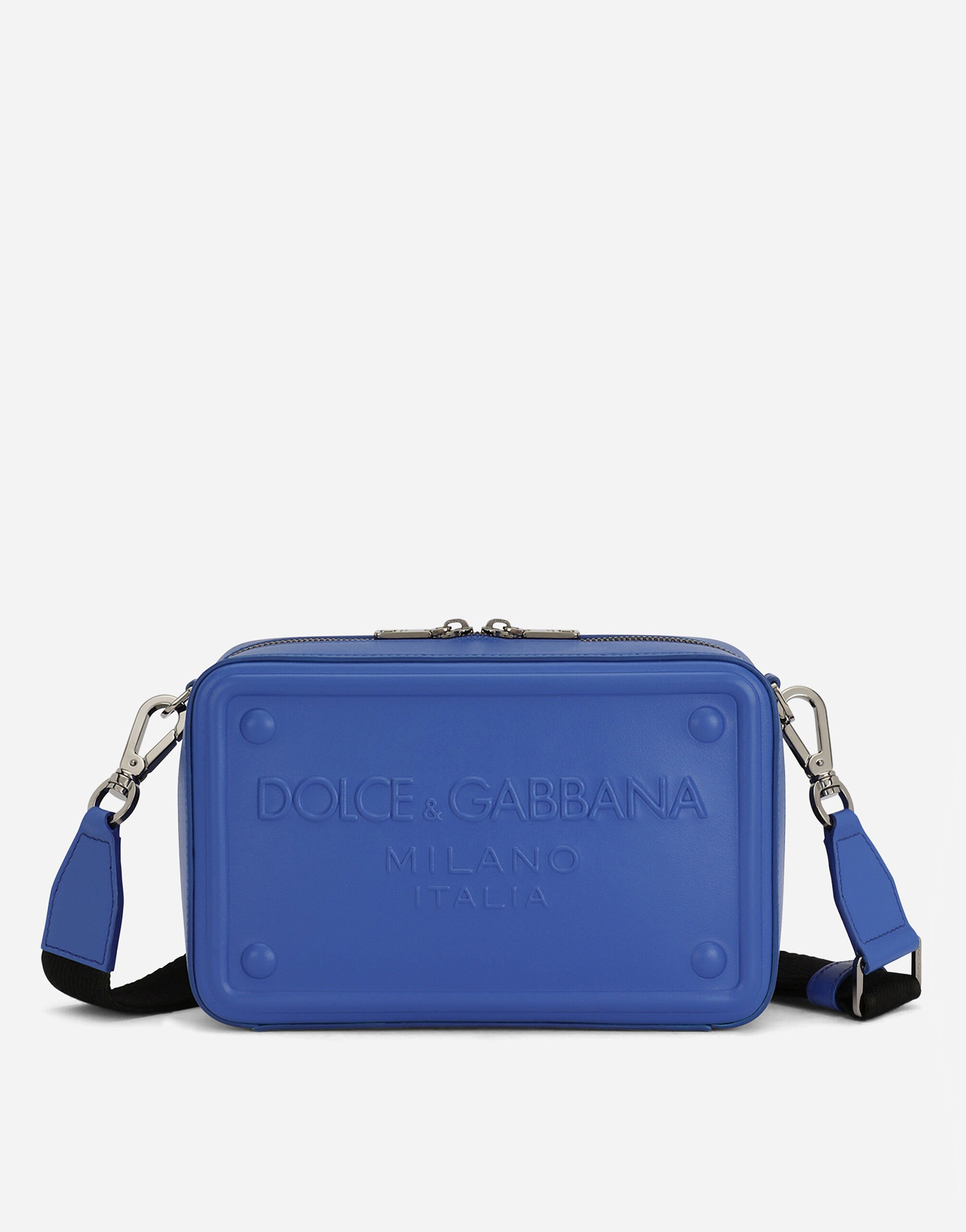 Dolce & Gabbana Borsa a tracolla in pelle di vitello con logo in rilievo Bianco VG6184VN287