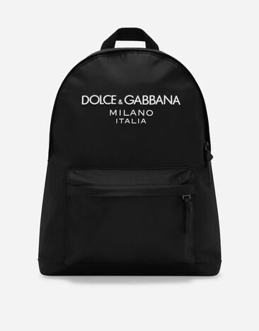 Dolce & Gabbana Nylon backpack with Dolce&Gabbana logo White LB4H80G7NWB