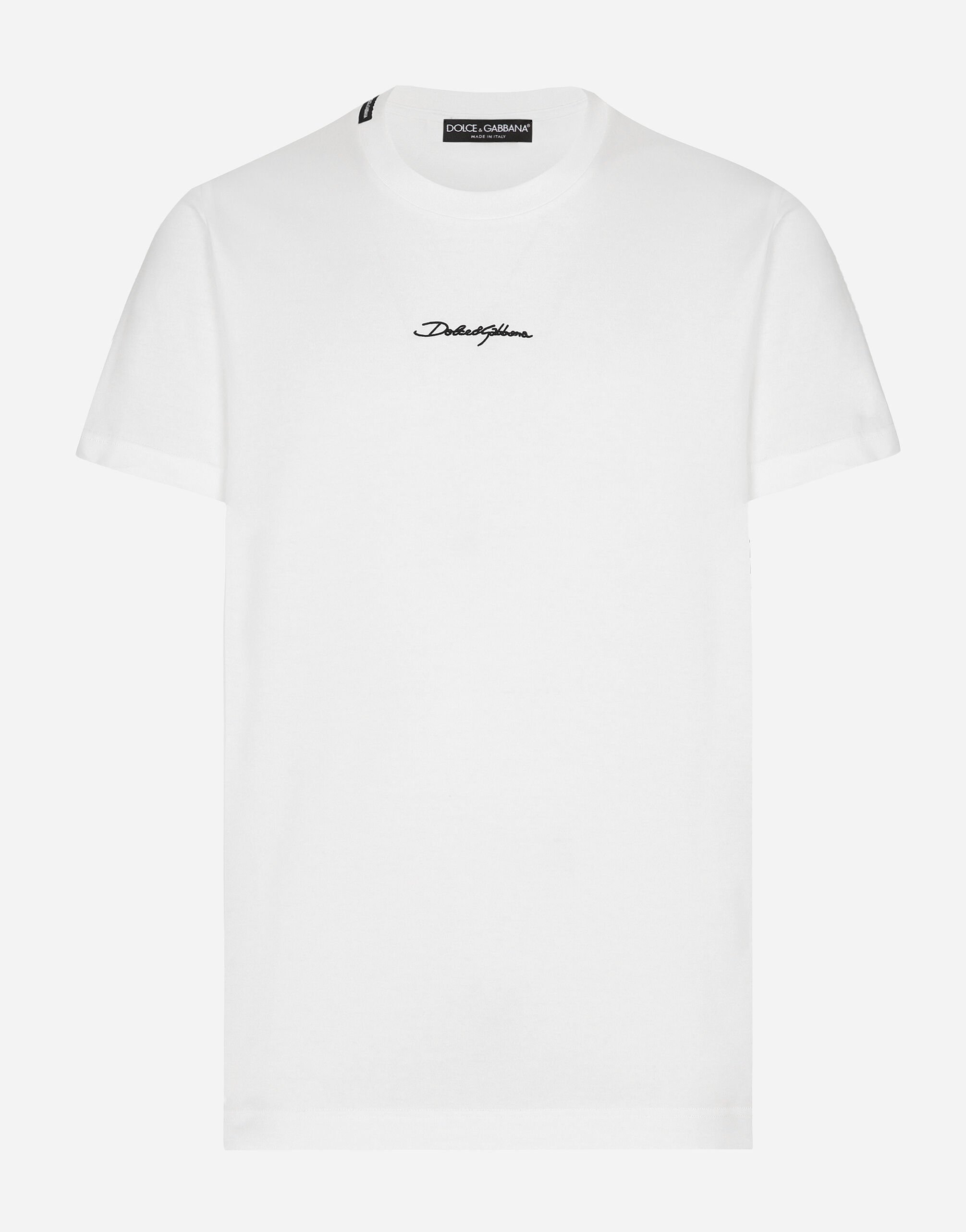 Dolce & Gabbana Cotton T-shirt with logo Beige BM2274AN233