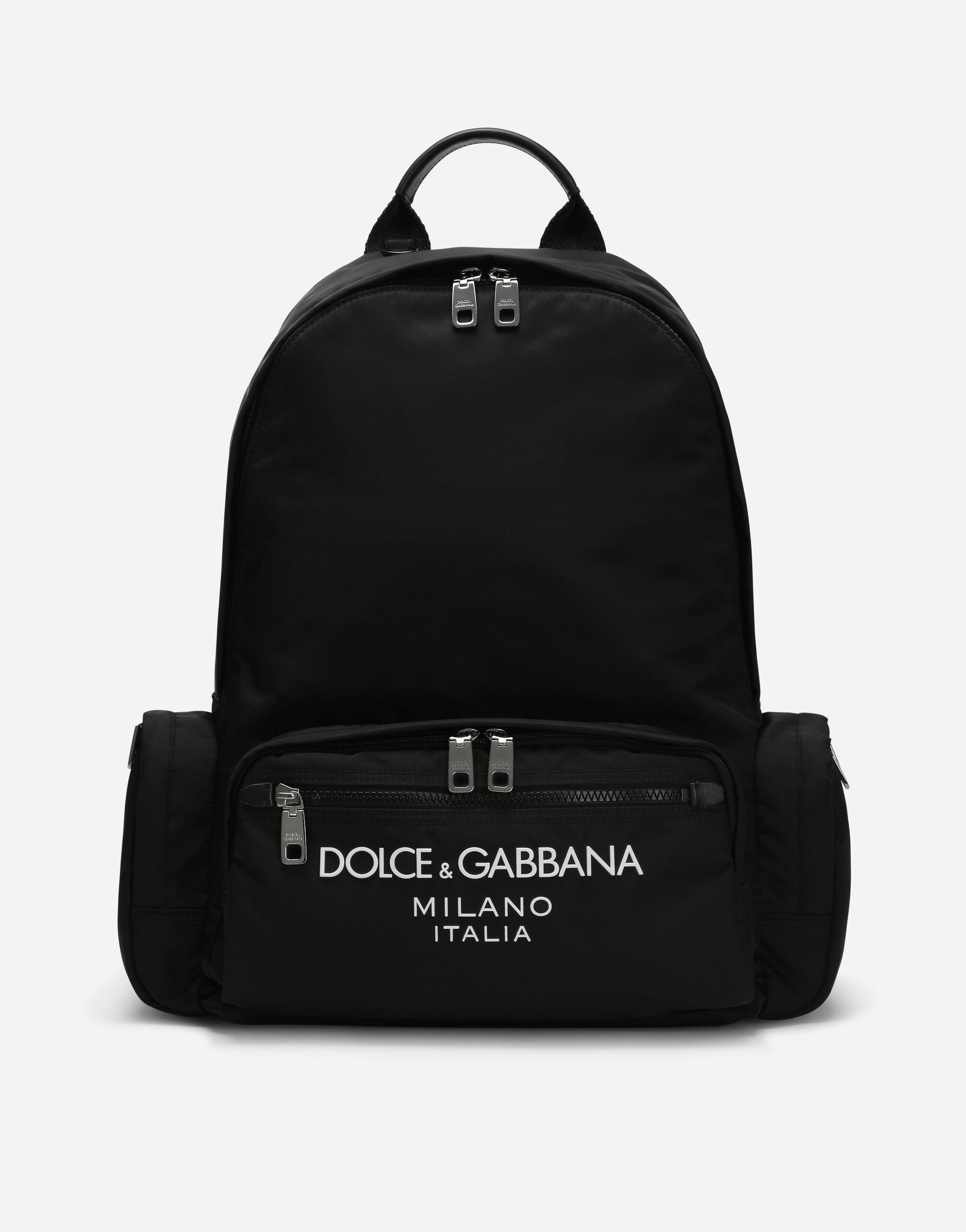 Dolce & Gabbana Sac à dos en nylon avec logo gommé Noir BM2331A8034