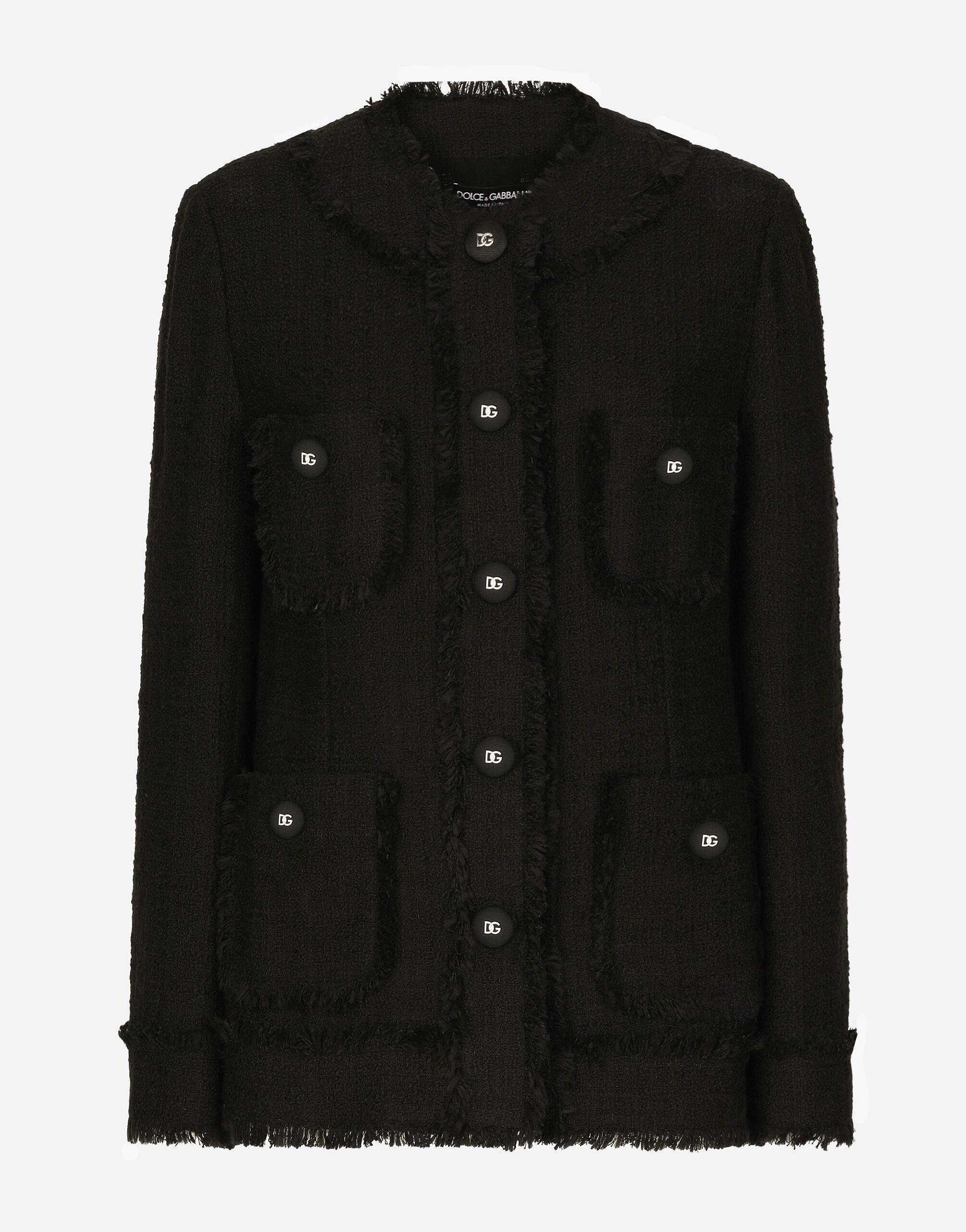 Dolce amp; Gabbana long tweed jacket - Black