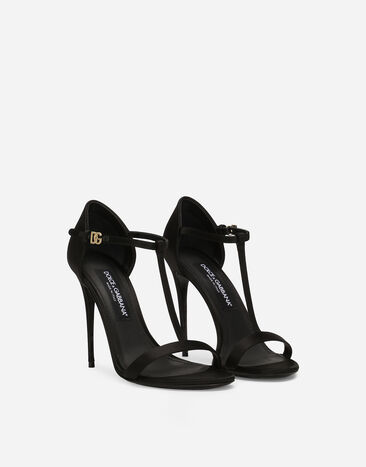 Dolce & Gabbana Satin T-bar sandals Black CR1766A7630