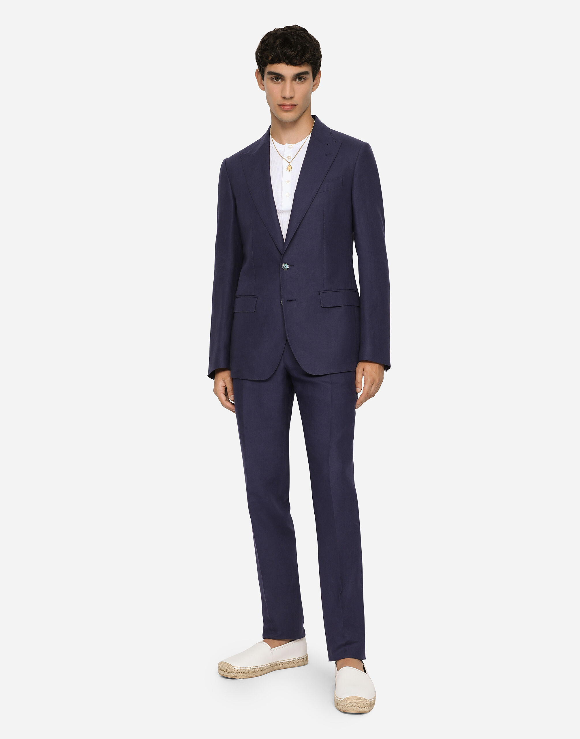 Linen Taormina-fit suit in BLUE for | Dolce&Gabbana® US