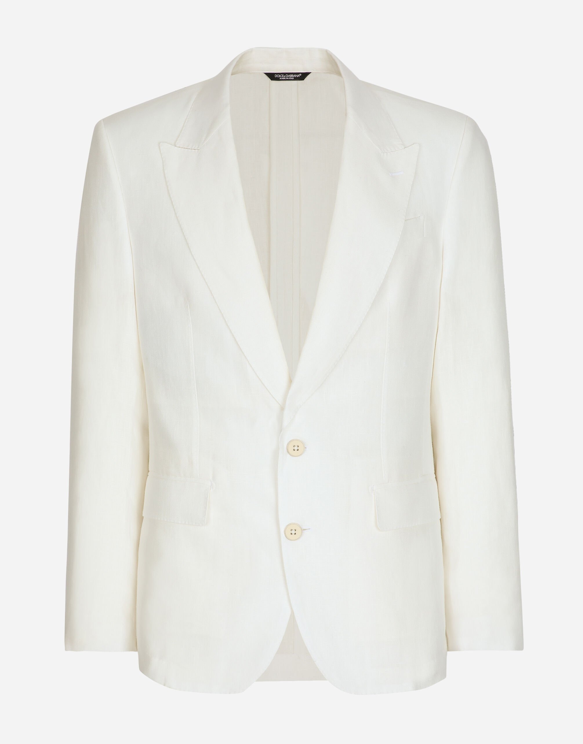 Dolce & Gabbana Однобортный льняной пиджак Sicilia белый GKAHMTFUTBT